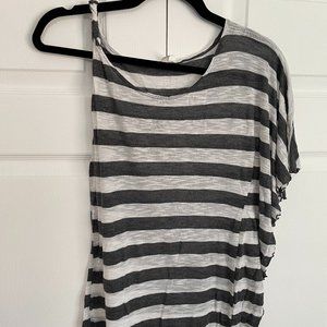 Grey & White Striped Casual Top needs TLC